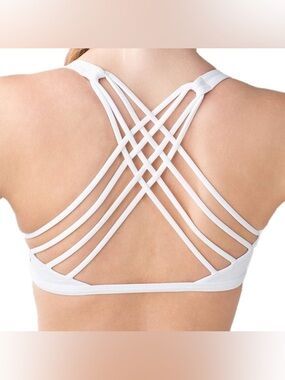 lululemon athletica White Crisscross Strappy Sports Bra